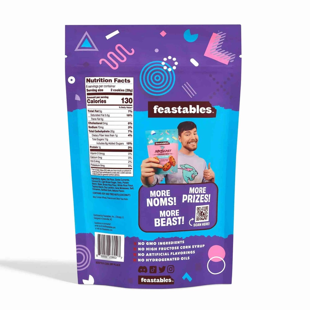 Feastables MrBeast Cinnamon Oatmeal Raisin Cookies (6oz)
