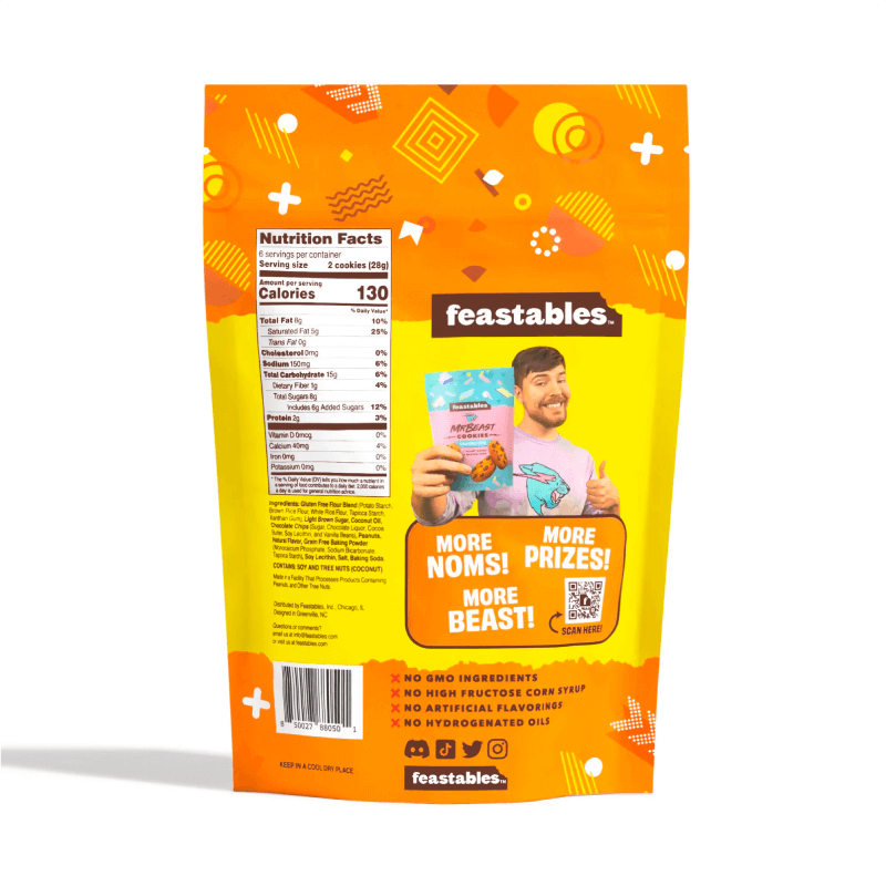 Feastables MrBeast Peanut Butter Chocolate Chip Cookies (6oz)